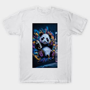 Cool colorful panda graffiti art T-Shirt